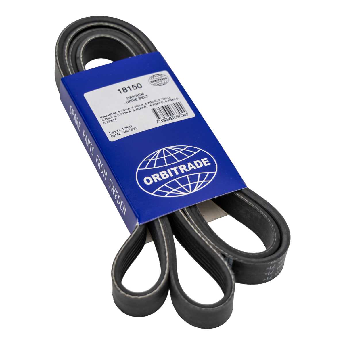 Riemen von Orbitrade kompatibel mit Volvo Penta 3861500
