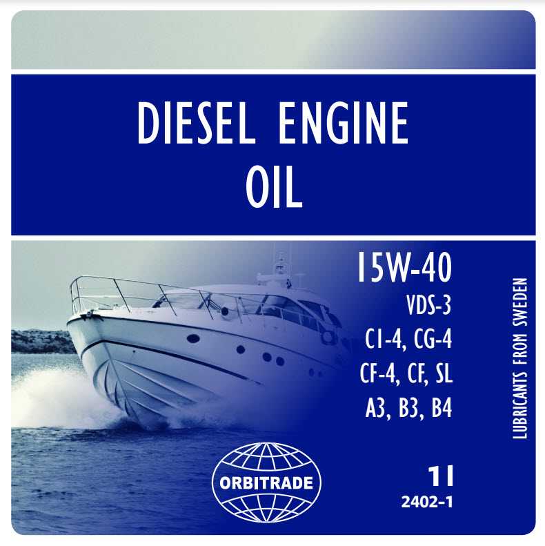 VDS 4.5 Motoröl für Bootsdiesel 1 L von Orbitrade kompatibel mit Volvo Penta 23909459, 22479638, 23571951, 3840002