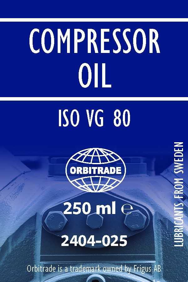Synthetisches Kompressoröl 250 ml von Orbitrade kompatibel mit Volvo Penta 85108974, 1141592, 1141641, 3809450