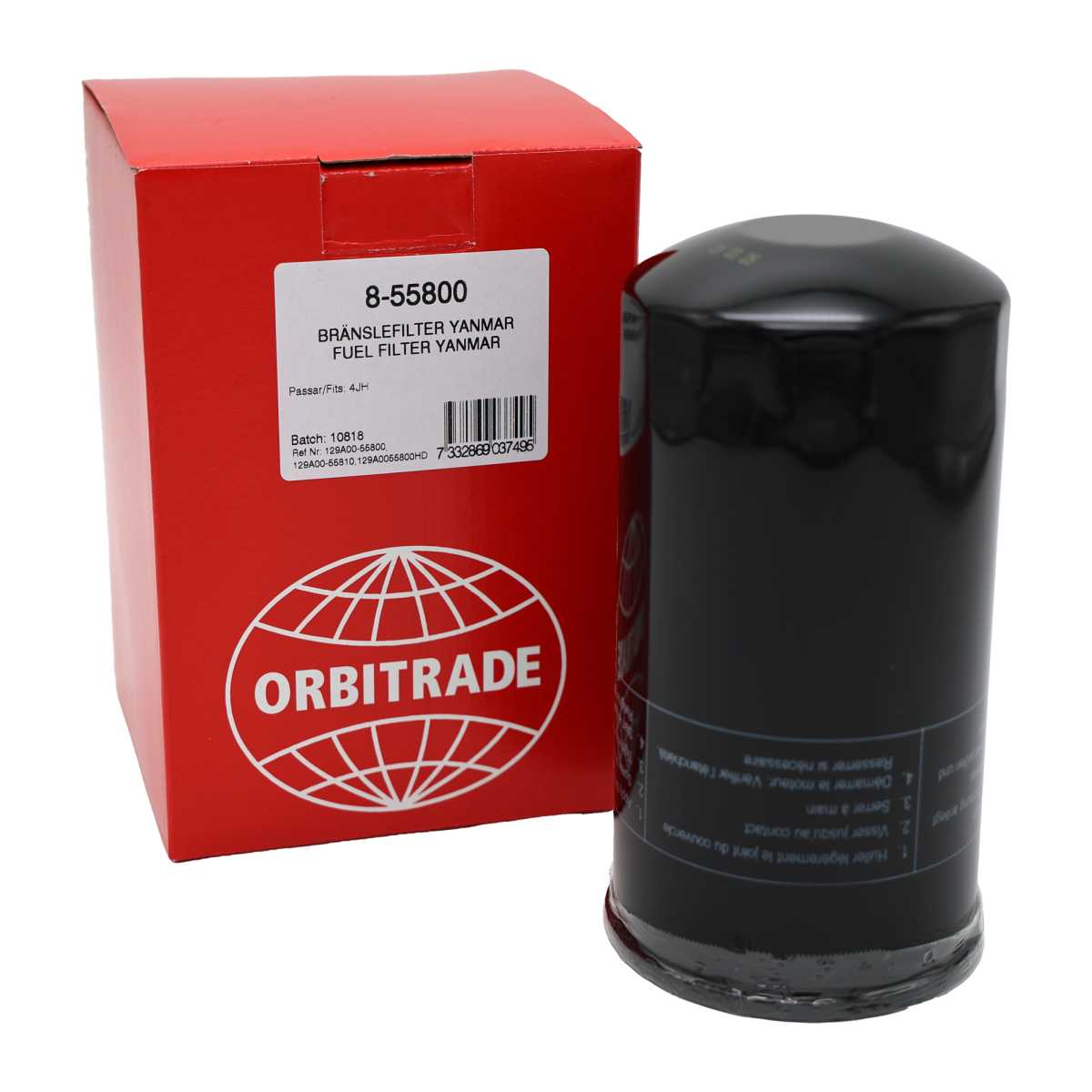 Kraftstofffilter 4JH45, 4JH57,4JH80, 4JH110 von Orbitrade kompatibel mit Yanmar 129A00-55800, 129A00-55810